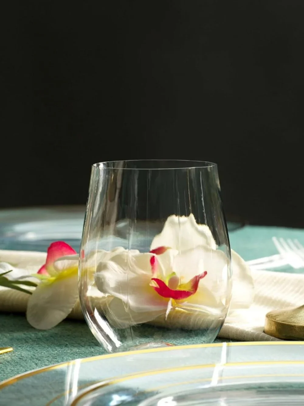 Plastic Reusable Stemless Wine Glass, 12 oz, 48 Count Box, Disposable, Wedding